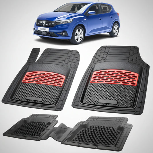 Set Covorașe Dacia Sandero III Hatchback 2020-prezent Compatibile | Red Edition – TeamCar®