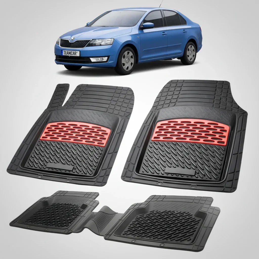 Tăvițe auto Skoda Rapid I 2012-2017 | Red Edition – TeamCar®