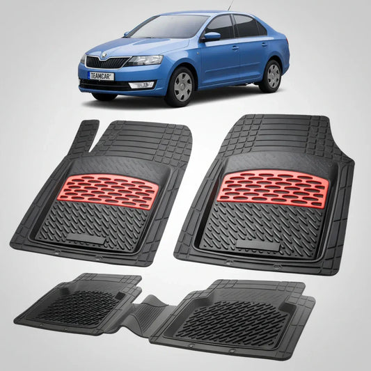 Tăvițe auto Skoda Rapid I 2012-2017 | Red Edition – TeamCar®