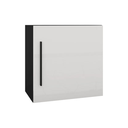 Cub haaus Kos, O Usa, Negru/Alb Lucios, MDF, 50 x 30 x 50 cm