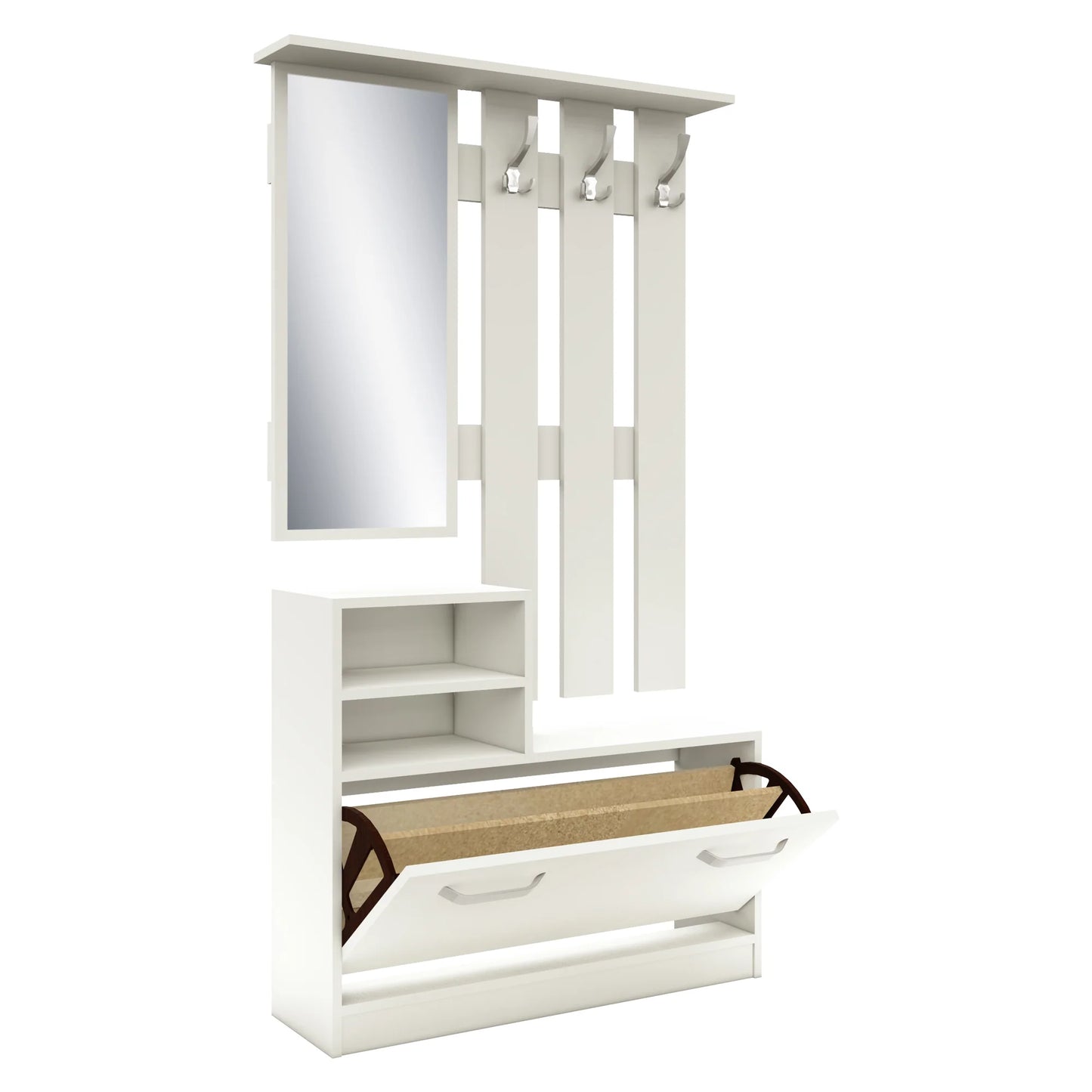 Cuier haaus Lyon, Alb, L 85 x l 24 x H 180 cm