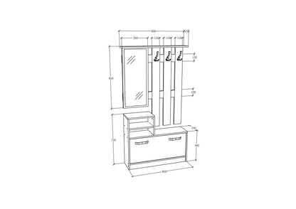Cuier haaus Lyon, Stejar Sonoma, L 85 x l 24 x H 180 cm