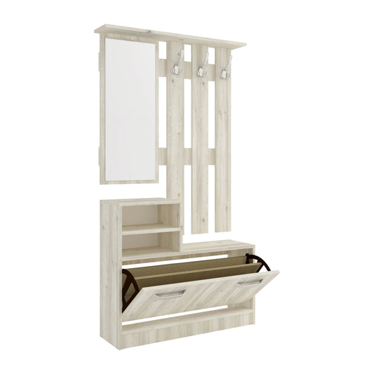 Cuier haaus Lyon, Stejar Alb, L 85 x l 24 x H 180 cm