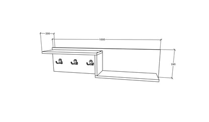 Cuieras haaus Grid, Stejar Bronz/Alb, 100 x 20 x 24 cm