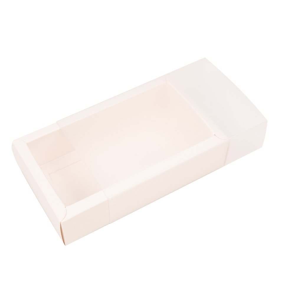Cutie din hârtie cu fereastră mată - alb (set 50 buc)
