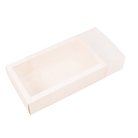 Cutie din hârtie cu fereastră mată - alb (set 50 buc)