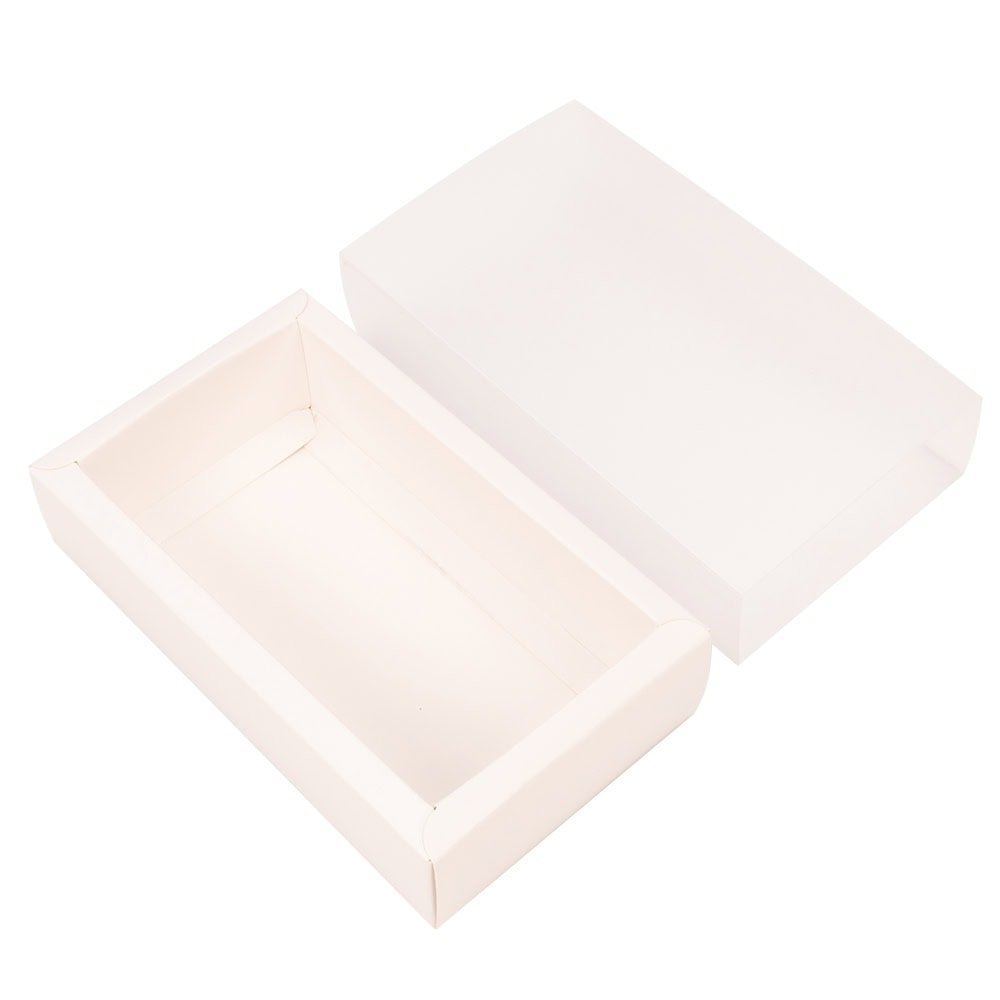 Cutie din hârtie cu fereastră mată - alb (set 50 buc)