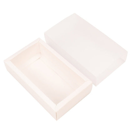 Cutie din hârtie cu fereastră mată - alb (set 50 buc)