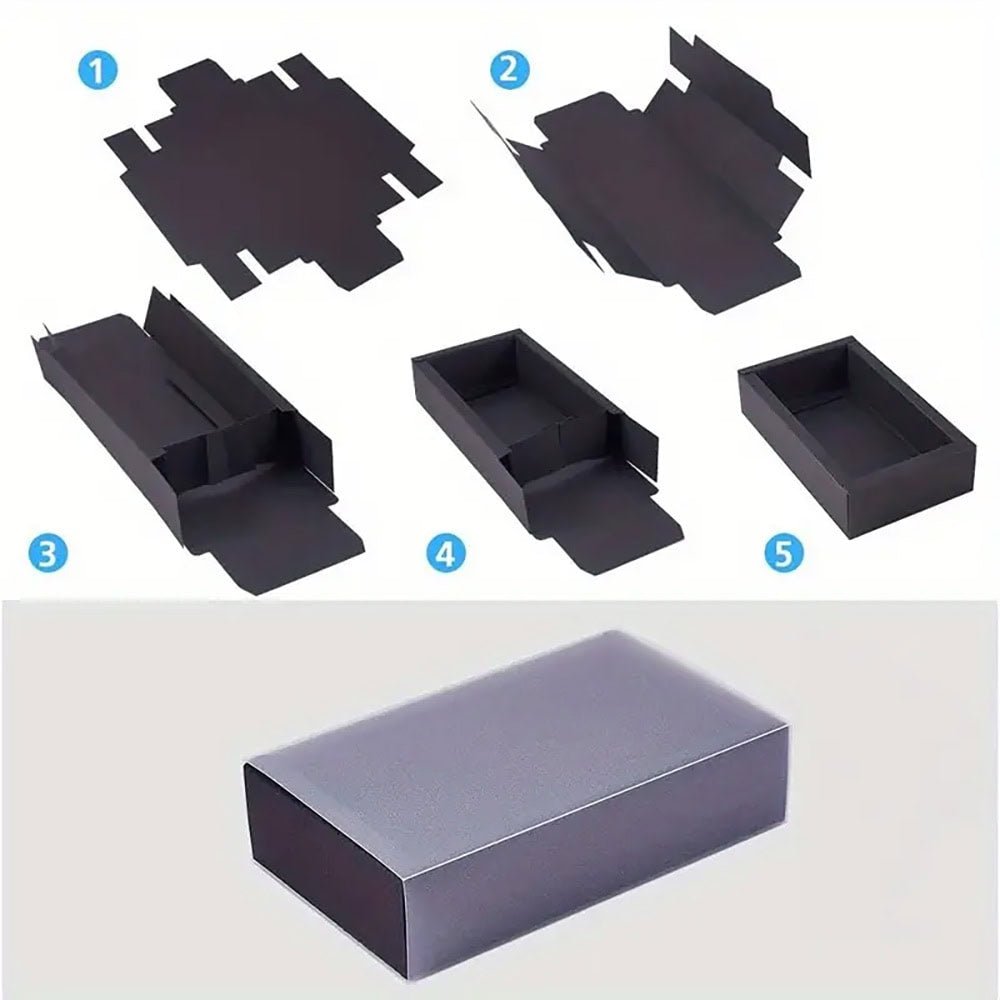 Cutie din hârtie cu fereastră mată - negru (set 50 buc)