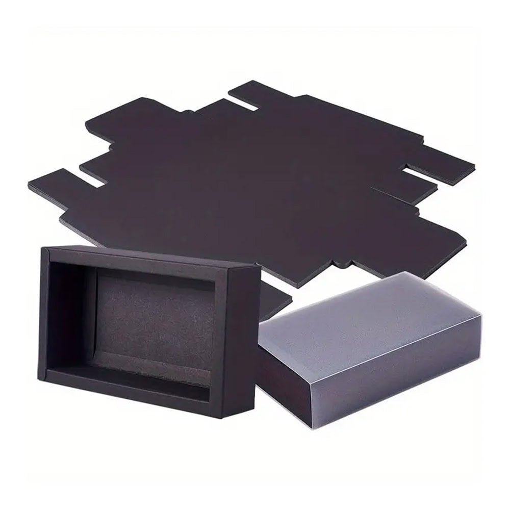 Cutie din hârtie cu fereastră mată - negru (set 50 buc)