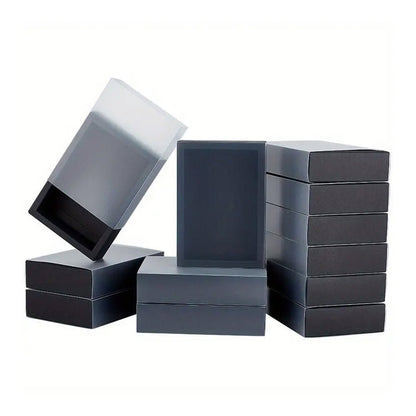 Cutie din hârtie cu fereastră mată - negru (set 50 buc)