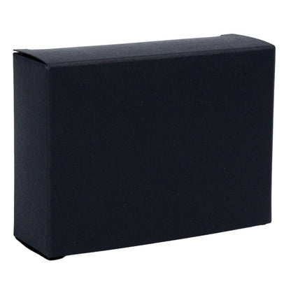 Cutie dreptunghiulară din hârtie cu fereastră ovală - negru (set 50 buc) 9.6x3x7cm