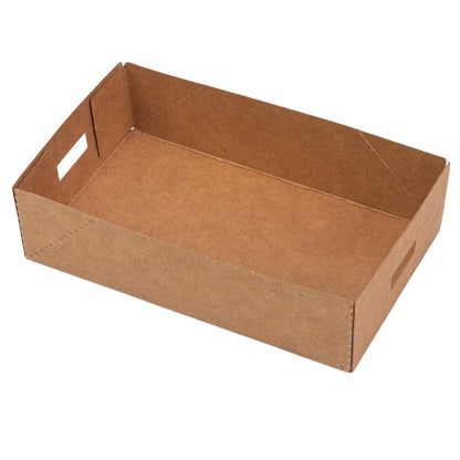 Cutie tavă cu mânere  - kraft (set 50 buc) - 12.5x7.5x3.5cm