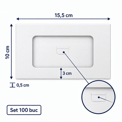 Cutii mici cu fereastră decupată - alb (set 100 buc)