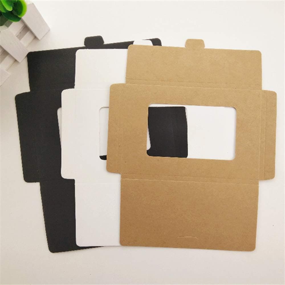 Cutii mici dreptunghiulare cu fereastră - negru (set 100 buc) 15.5x10x0.5cm