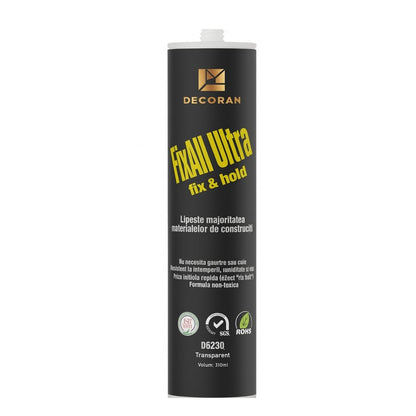 Adeziv pentru panouri decorative, WPC, riflaje, Naimeed D6230, Transparent, 310ml