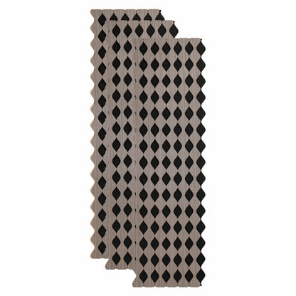 Set 3 Panouri riflaj acustic decorativ, MDF si pasla, Naimeed D6234, 240x30x1.8cm, Gri