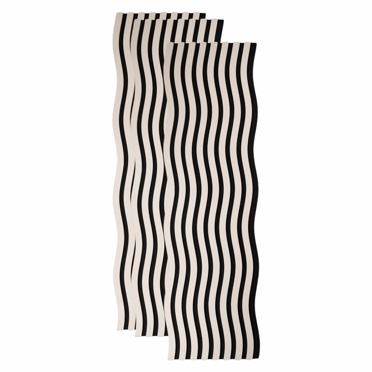 Set 3 Panouri riflaj acustic decorativ, MDF si pasla, Naimeed D6247, 240x30x1.8cm, Gri