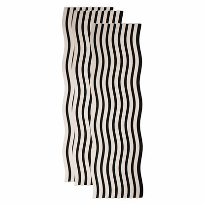 Set 3 Panouri riflaj acustic decorativ, MDF si pasla, Naimeed D6247, 240x30x1.8cm, Gri