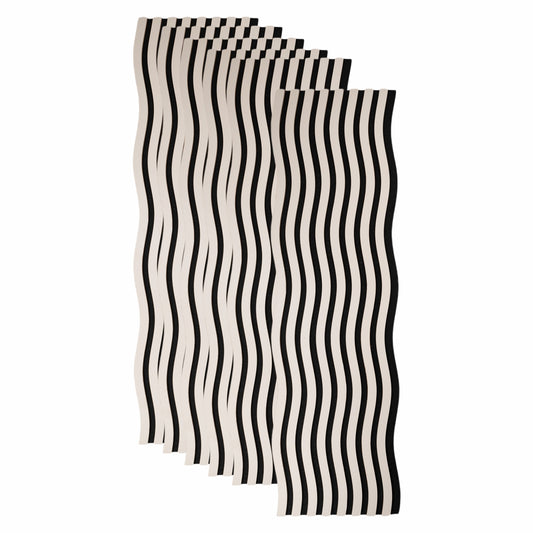 Set 6 Panouri riflaj acustic decorativ, MDF si pasla, Naimeed D6247, 240x30x1.8cm, Gri