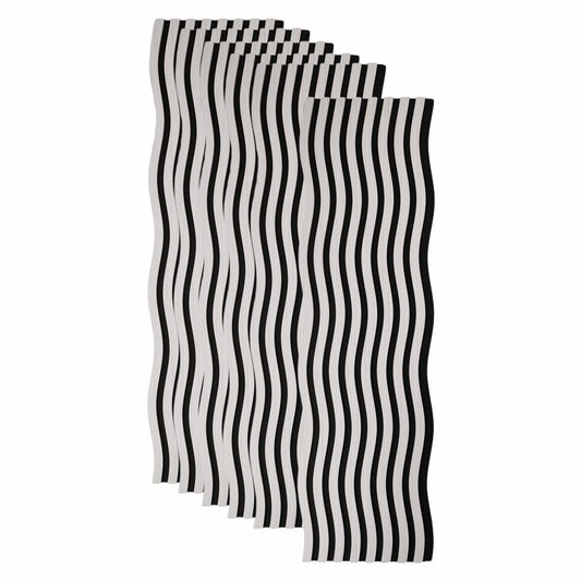 Set 6 Panouri riflaj acustic decorativ, MDF si pasla, Naimeed D6249, 240x30x1.8cm, Stejar Deschis