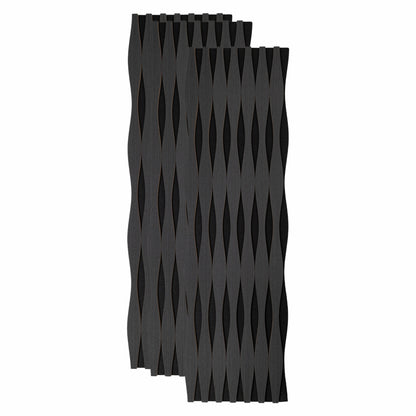 Set 3 Panouri riflaj acustic decorativ, MDF si pasla, Naimeed D6251, 240x30x1.8cm, Stejar Negru