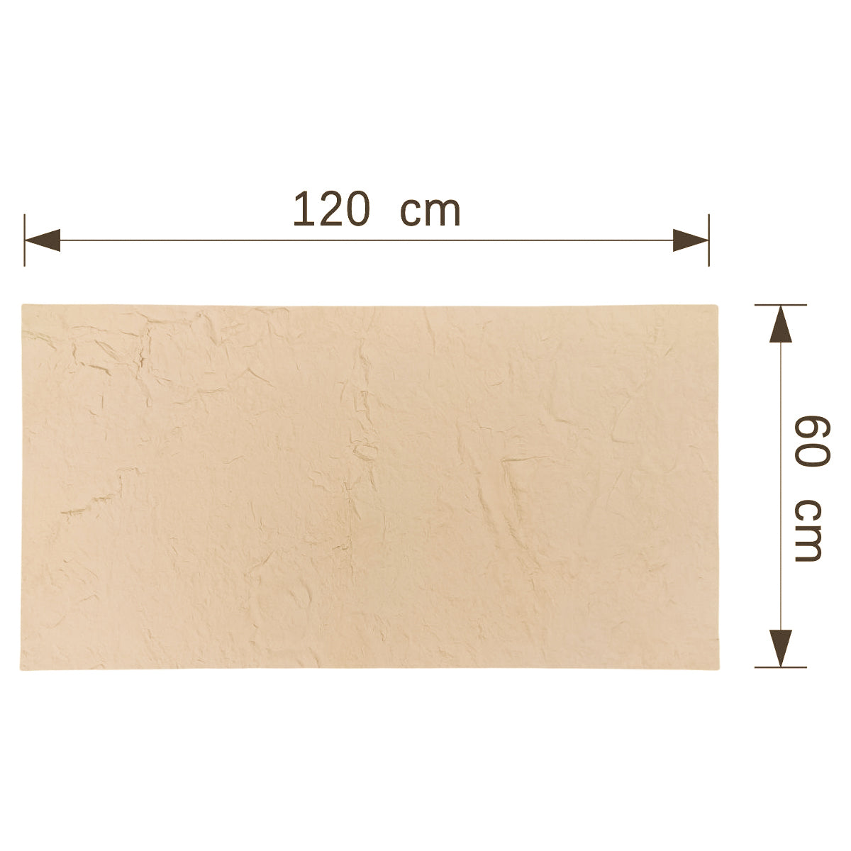 Set 10 panouri decorative din praf de piatra, Naimeed D7317, flexibile, ignifuge, strat protector ceramic, rezistente la razele UV, 120x60x0.2 cm, crem