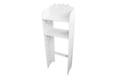 Raft cu doua etajere, pentru baie, pozitionare deasupra vasului de toaleta, Naimeed D44, culoare Alb, 45 x 25 x 128 cm