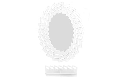Set oglinda cu etajera, D25, culoare Alb, 55,5 x 40 cm