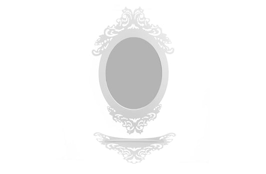 Set oglinda cu etajera, D24, culoare Alb, 65 x 41 cm