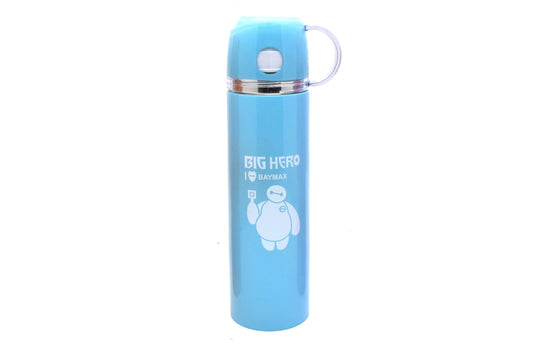 Termos vacuum cu canita pentru copii, bauturi reci sau calde, Angel baby, 500ml, albastru