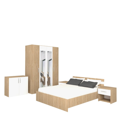 Set Dormitor haaus Paris, Lemn Natural/Alb