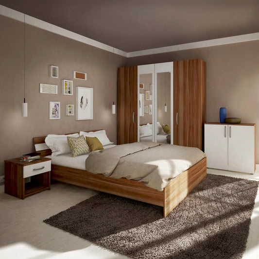 Set Dormitor haaus Paris, Prun/Alb