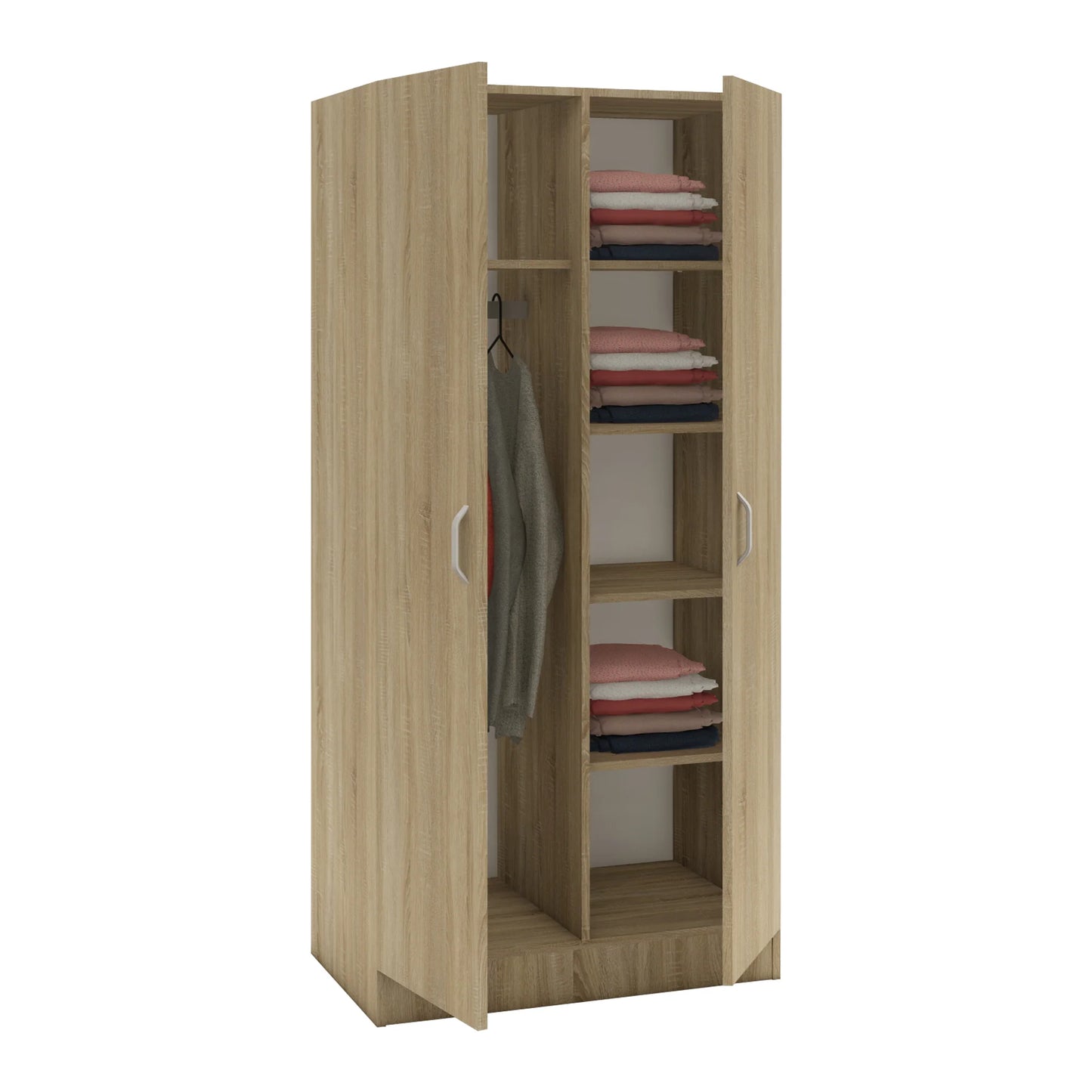 Dulap haaus Remi, 2 Usi, cu polite, Stejar Sonoma, 80 x 51 x 170 cm