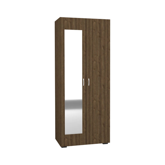 Dulap haaus Nero, 2 Usi, oglinda, Stejar Bronz, 80 x 52 x 200 cm