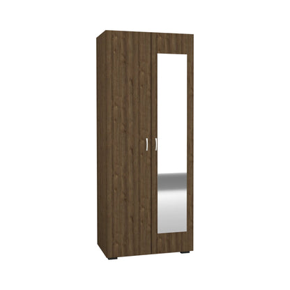 Dulap haaus Nero, 2 Usi, oglinda, Stejar Bronz, 80 x 52 x 200 cm