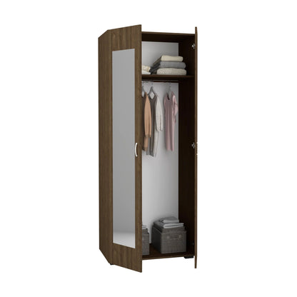 Dulap haaus Nero, 2 Usi, oglinda, Stejar Bronz, 80 x 52 x 200 cm