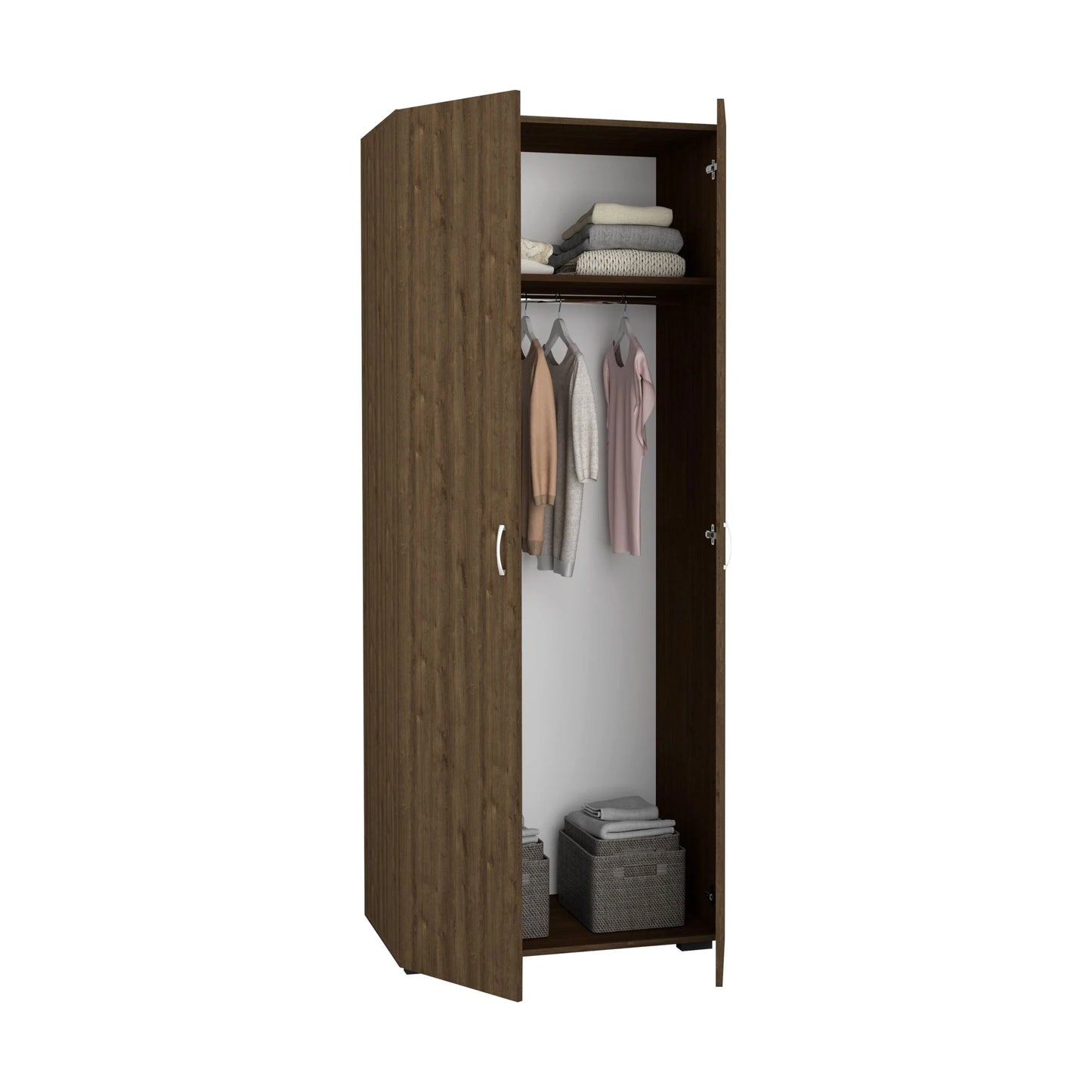 Dulap haaus Nero, 2 Usi, oglinda, Stejar Bronz, 80 x 52 x 200 cm