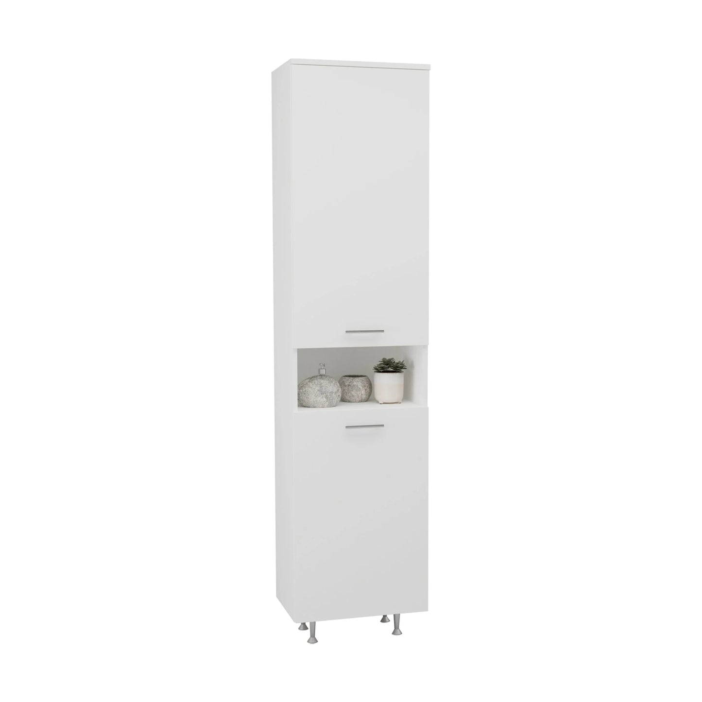 Dulap Baie haaus Dax, cos rufe, Alb, 45 x 32 x 188 cm