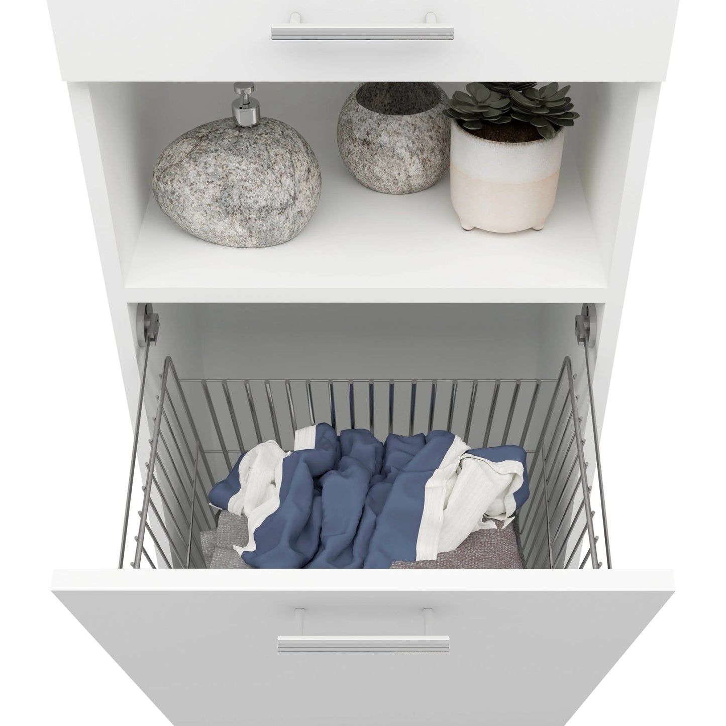 Dulap Baie haaus Dax, cos rufe, Alb, 45 x 32 x 188 cm