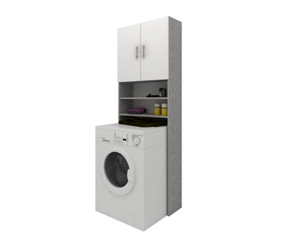 Dulap Masina de Spalat haaus Fyn, Beton/Alb, 65 x 27 x 190 cm