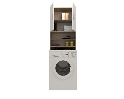 Dulap Masina de Spalat haaus Fyn, Stejar Sonoma/Alb, 65 x 27 x 190 cm