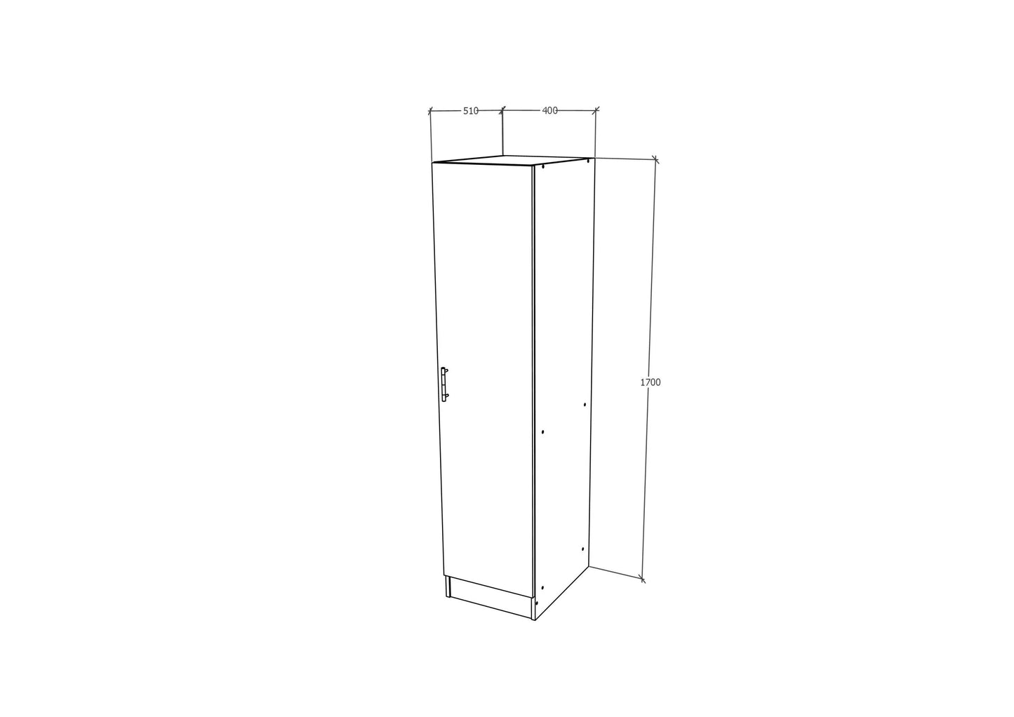 Dulap haaus Remi, O Usa, cu polite, Stejar Sonoma, 40 x 51 x 170 cm