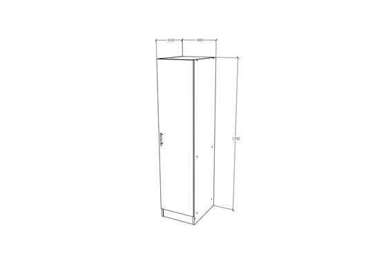 Dulap Remi, O Usa, cu polite, Alb, 40 x 51 x 170 cm