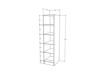 Dulap haaus Remi, O Usa, cu polite, Stejar Sonoma, 40 x 51 x 170 cm