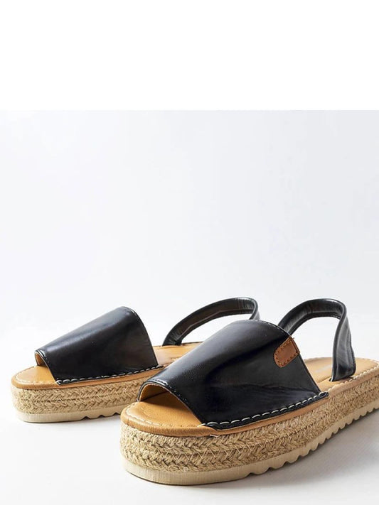 Espadrile Solea, Model 207804, Negru - material Zam din piele ecologică  Înălţimea tocului 3 cm