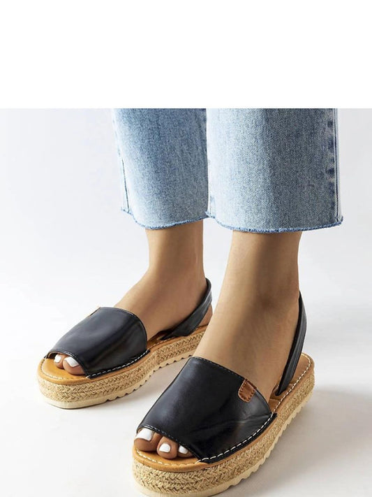 Espadrile Solea, Model 207804, Negru - material Zam din piele ecologică  Înălţimea tocului 3 cm