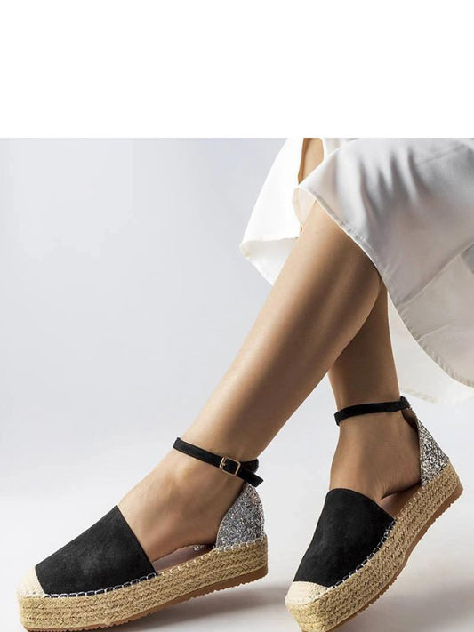 Espadrile Solea, Model 207814, Negru - material Zam din piele ecologică  Înălţimea tocului 4 cm