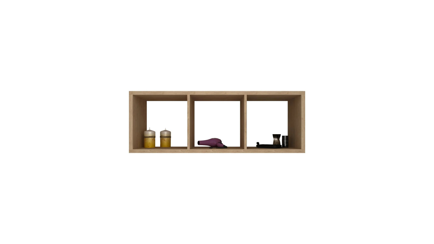 Etajera haaus Lira, 3 Casete, 25mm, Lemn Natural, 113 x 40 x 30 cm