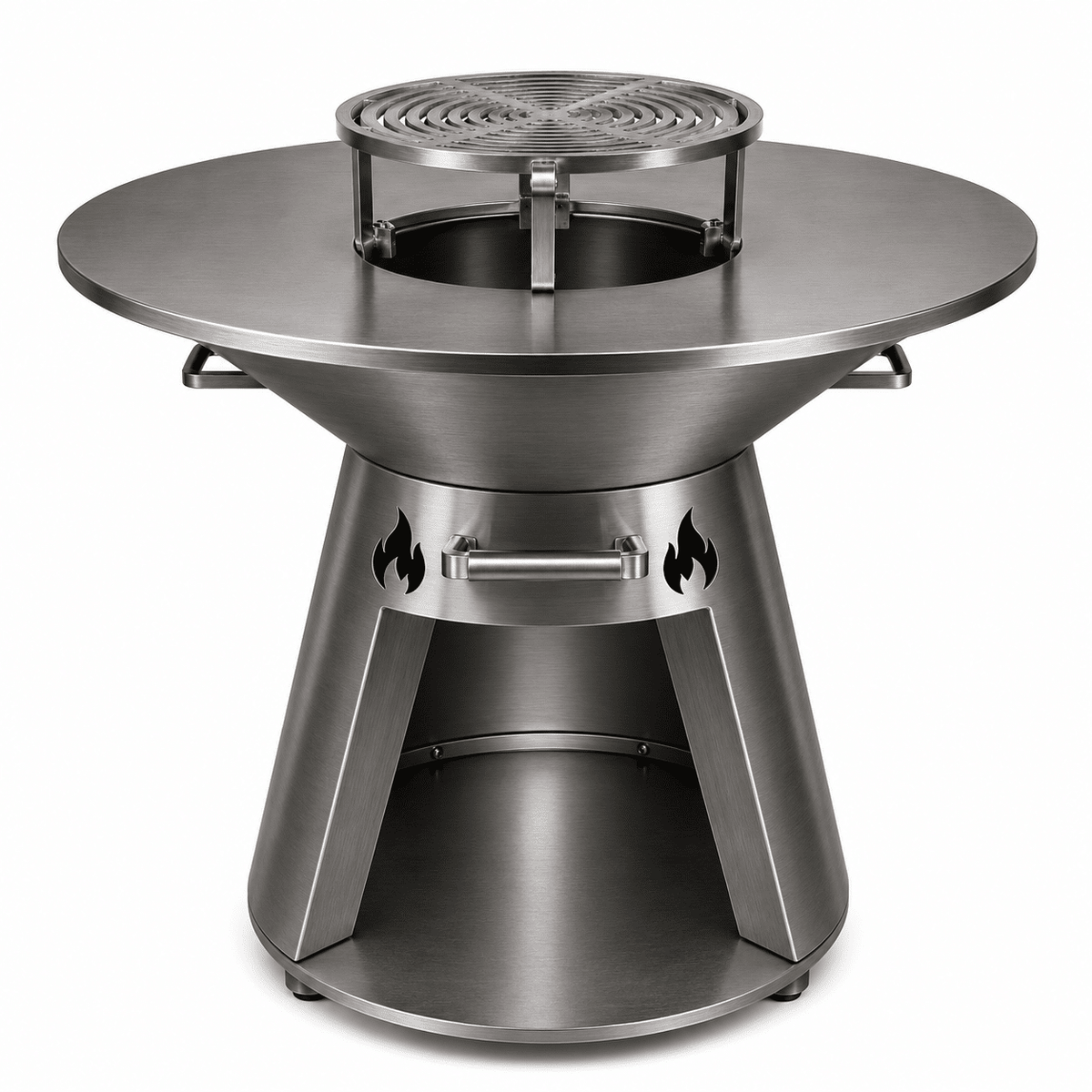 Grătar con cu plită rotundă din inox, 750 mm, înălțime 900 mm / EXT9064